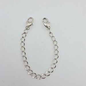 BRIGHTON Necklace Extender Two Heart Clasp Curb Chain Silver Plate 6"